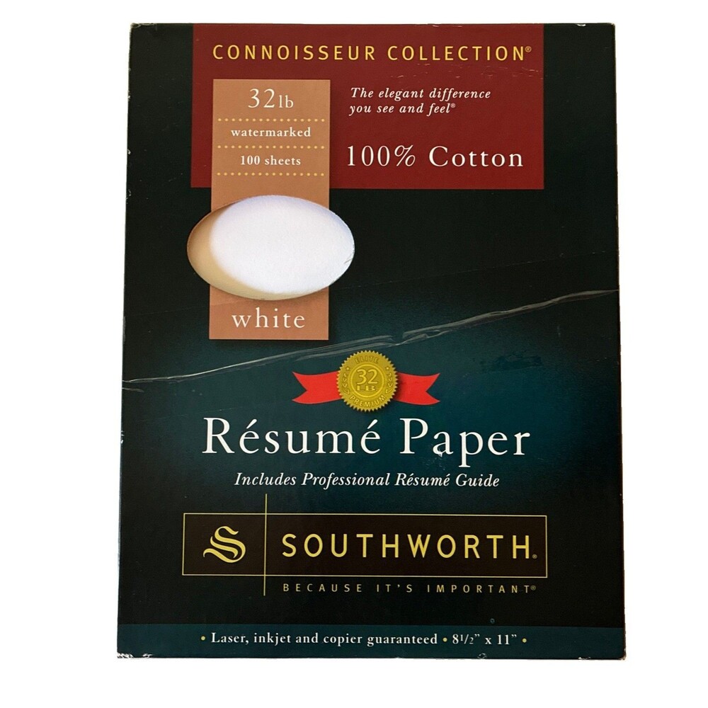 SOUTHWORTH White RESUME PAPER 32LB 100 SHEETS